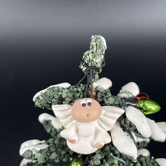 Vintage Kirk's Kritters Angel Cheeks Christmas Angel Figurine w/ Base Tree - Picture 2 of 16